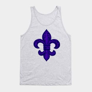 Purple French Fleur de Lys, floral swirls Tank Top